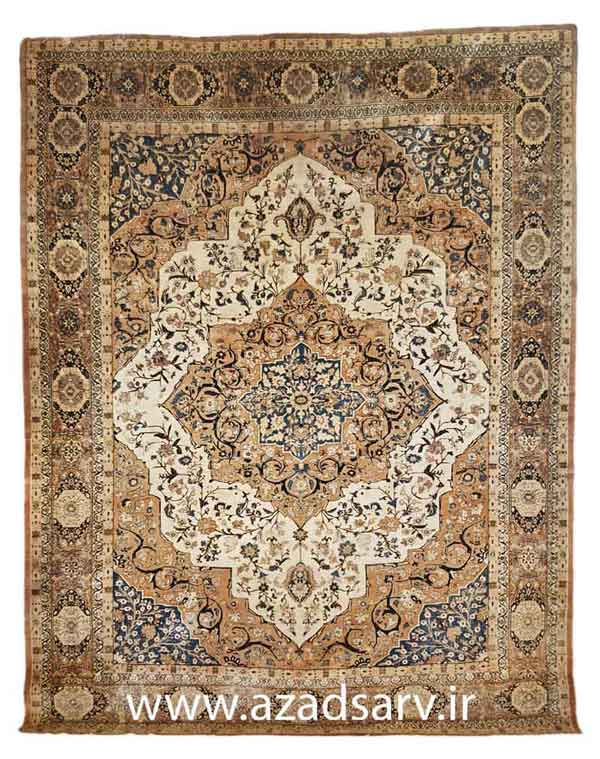 Figure 2. Tabriz rugs occur in a wide variety of designs and may have either silk or wool pile. This is probably a late nineteenth century piece with a design that could well have come from another Persian city. azadsarv آزادسرو