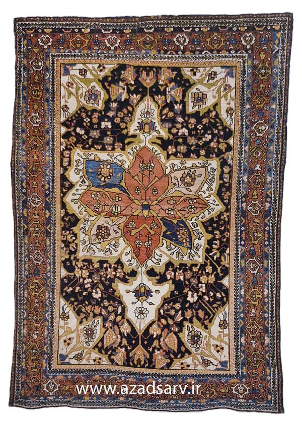 Figure 22. Jozan medallion rug of the late nineteenth century. While the designs resemble those of Sarouk rugs, the Jozan is symmetrically knotted and often shows more abrash azadsarv carprt فرش دستبافت آزادسرو