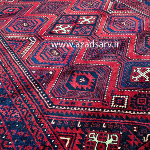 فرش دستباف شش متری لری زمینه قرمز آزادسرو azadsarv carpet persian rug